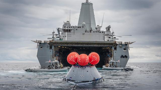 NASA image: Orion Recovery to the Ship Well Deck